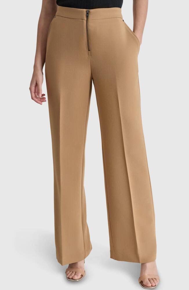 DKNY Double Weave Wide Leg Pants in Russet Cover