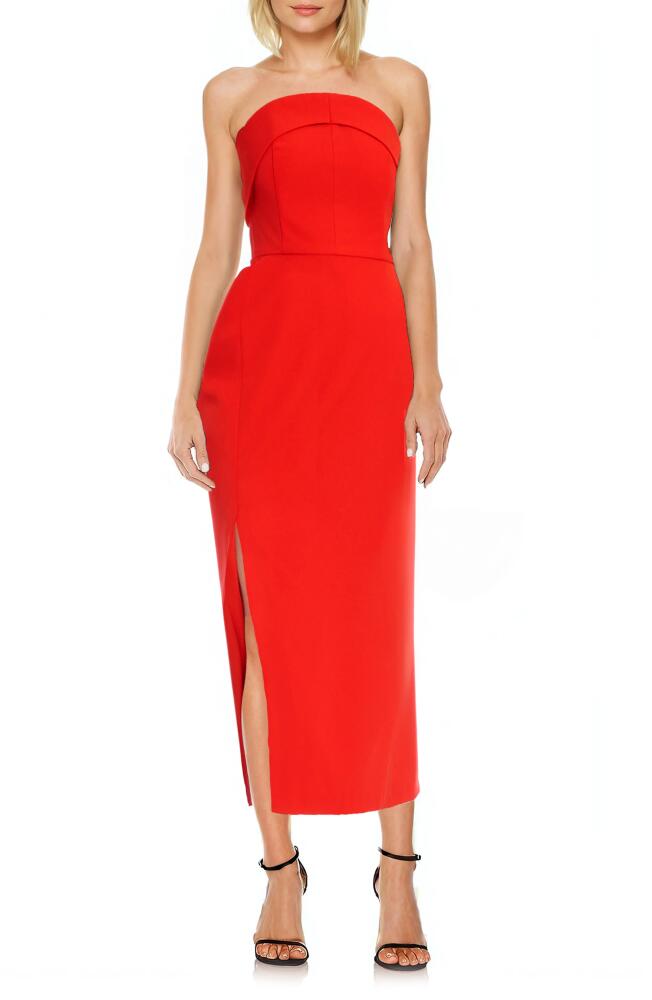 Jewel Badgley Mischka Strapless Column Cocktail Dress in Poppy Cover