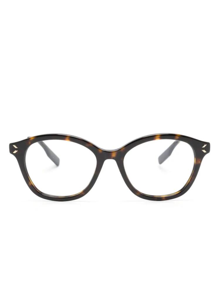 MCQ tortoiseshell-effect round-frame glasses - Brown Cover