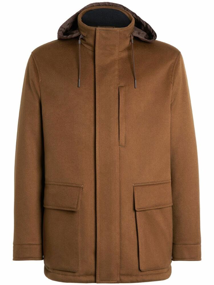 Zegna Oasi cashmere padded overjacket - Brown Cover