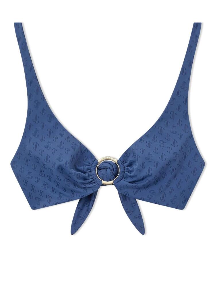 Jimmy Choo Sira logo-print bikini top - Blue Cover