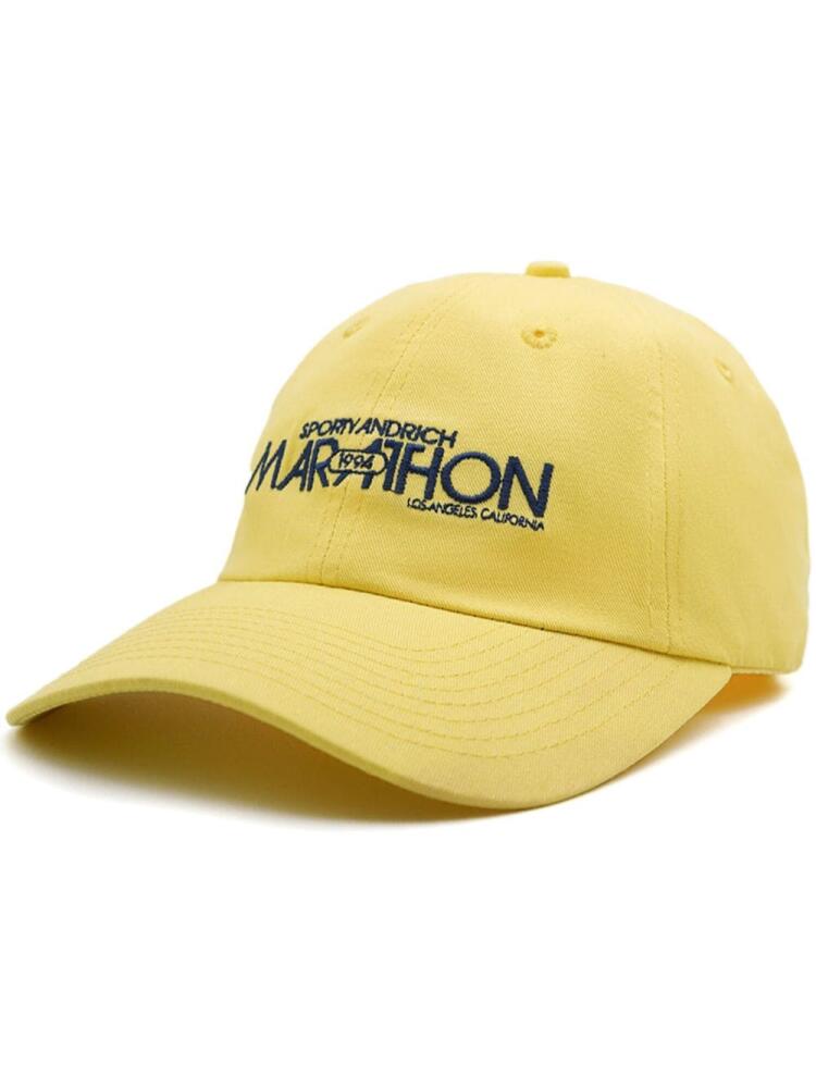 Sporty & Rich Marathon embroidered-logo cap - Yellow Cover