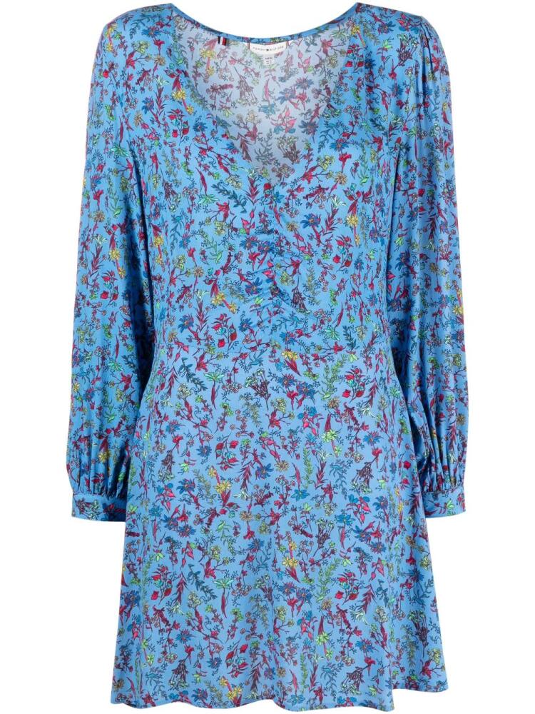 Tommy Hilfiger floral-print V-neck mini dress - Blue Cover