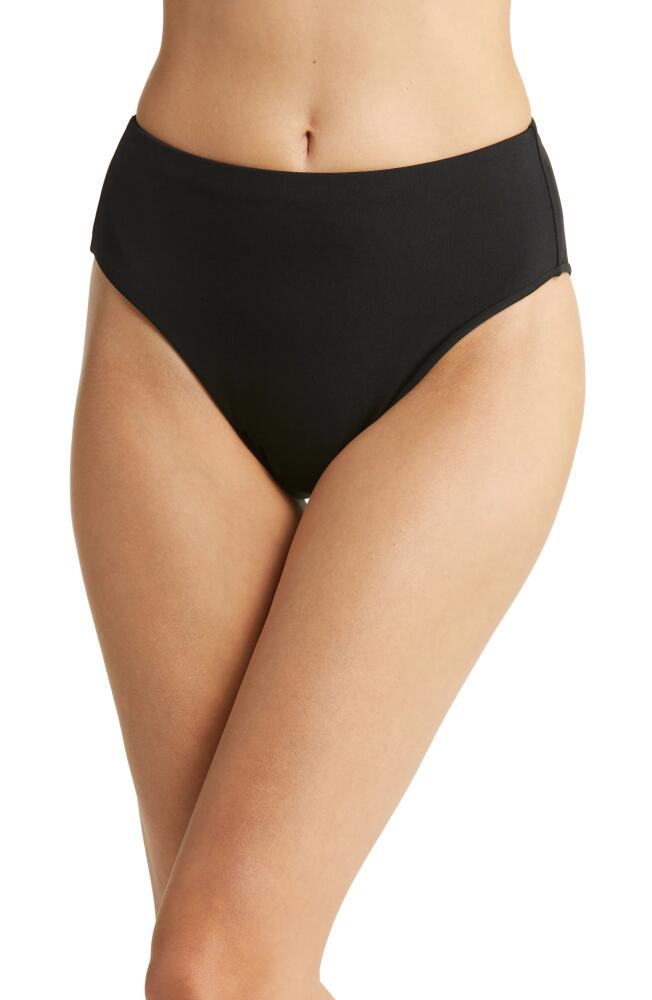 Robin Piccone Ava High Waist Bikini Bottoms in Black Cover