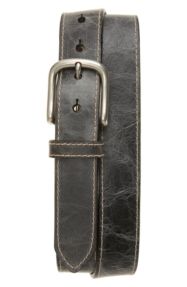 Torino Italian Leather Belt in Charcoal Cover