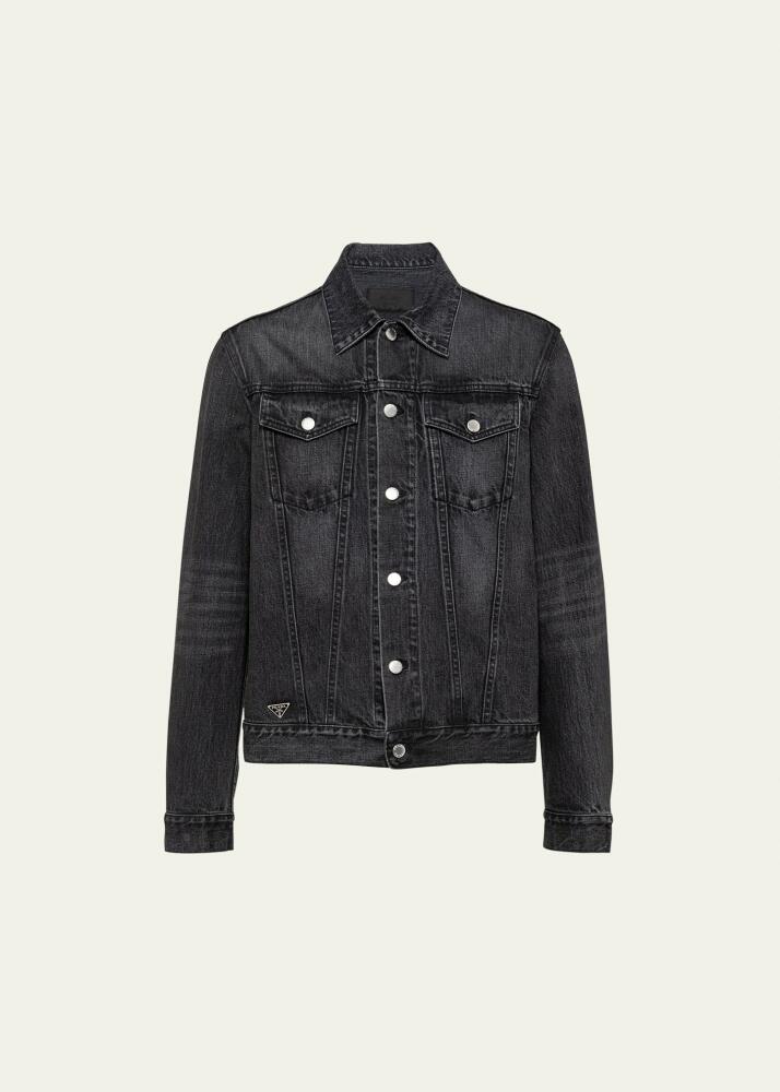 Prada Men's Denim Trucker Jacket Cover