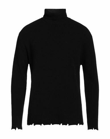 Laneus Man Turtleneck Black Wool Cover