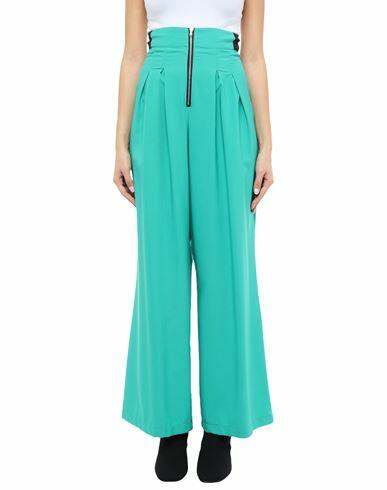 Berna Woman Pants Emerald green Polyester, Polyamide, Elastane Cover