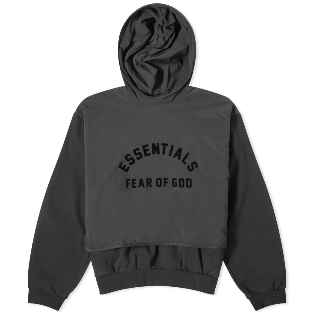 Fear of God ESSENTIALS Men's Spring Fleece Hooded Sweatshirt in Jet Black Cover