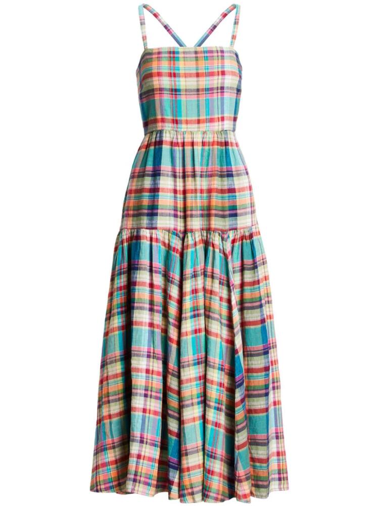 Polo Ralph Lauren plaid-pattern linen maxi dress - Blue Cover