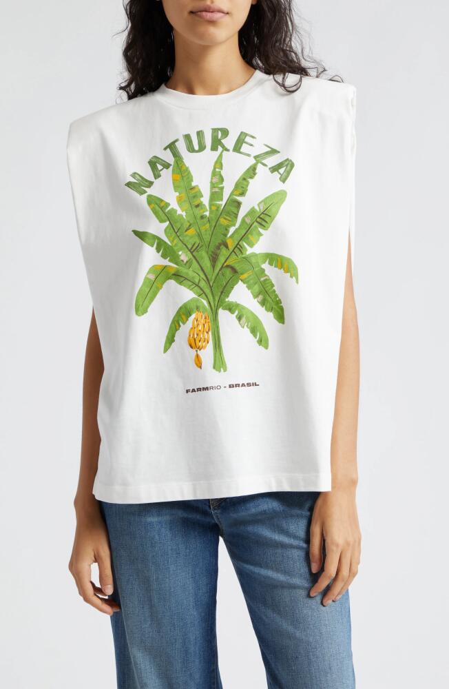 FARM Rio Natureza Cotton Graphic T-Shirt in White Cover