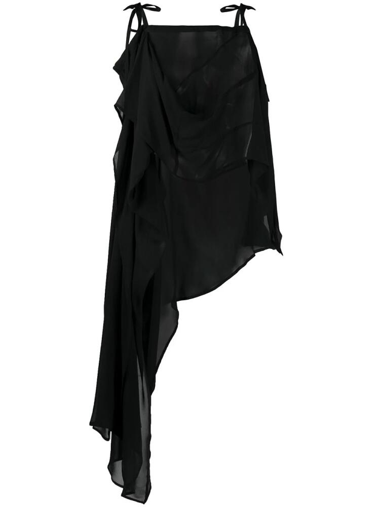 Ann Demeulemeester asymmetric midi dress - Black Cover