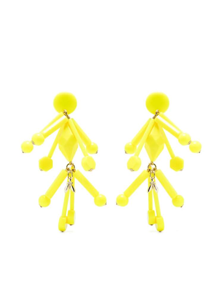 Patrizia Pepe bead-embellished clip-on earrings - Yellow Cover