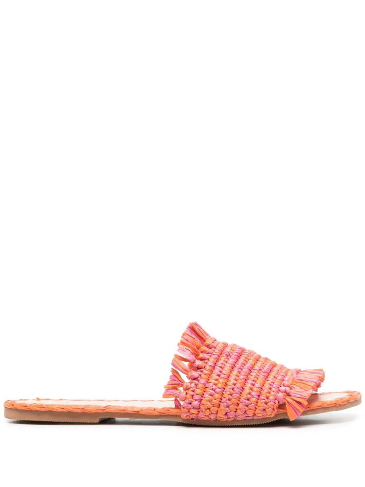 Manebi woven-raffia open-toe slides - Orange Cover