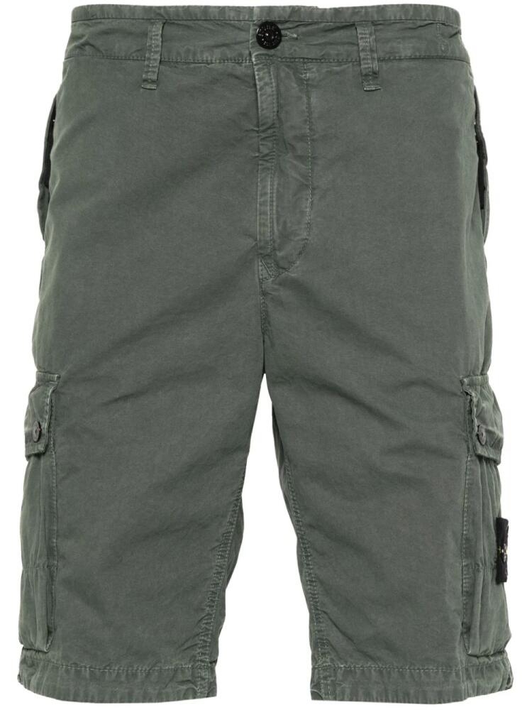 Stone Island Compass-badge cargo shorts - Green Cover