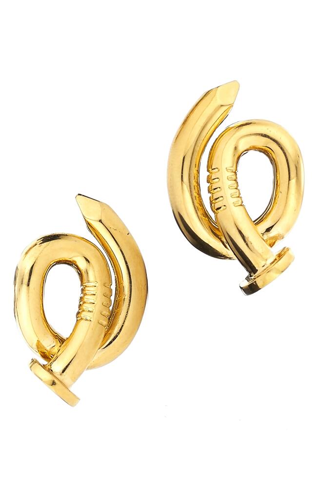 David Webb Bent Nail Earrings in Yellow Gold Cover