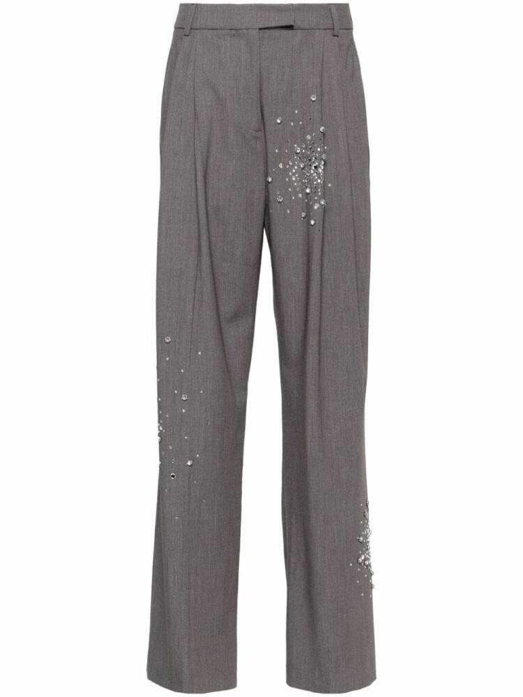 DES PHEMMES crystal-embellished trousers - Grey Cover