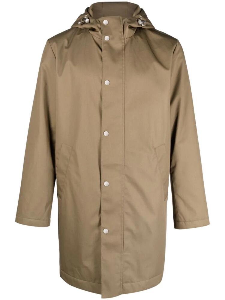 SANDRO hooded single-breasted raincoat - Neutrals Cover