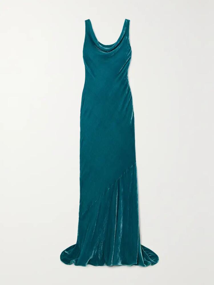 Saloni - Asher Velvet Gown - Blue Cover