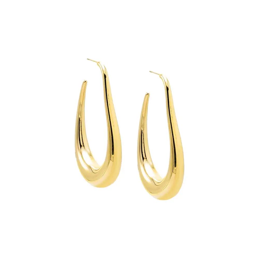 BY ADINA EDEN Thin Graduated Open Hoop Earring in Gold Cover