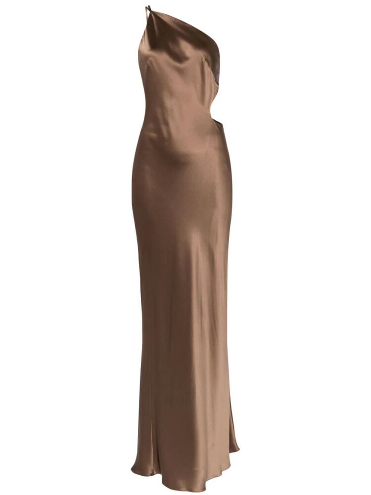 Michelle Mason asymmetrical design silk gown - Brown Cover