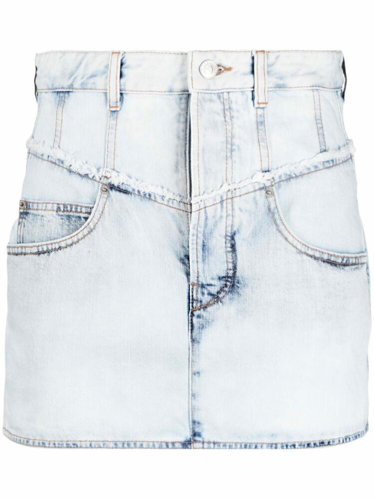 ISABEL MARANT Narjis frayed denim miniskirt - Blue Cover