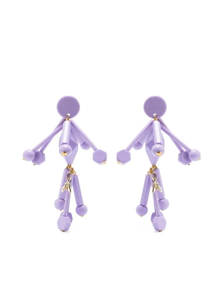 Patrizia Pepe bead-embellished clip-on earrings - Purple Cover