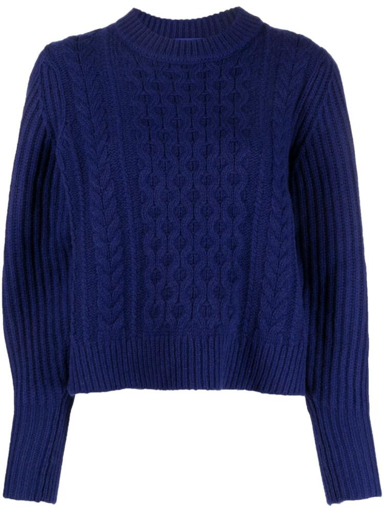 Chinti & Parker Aran crew-neck wool jumper - Blue Cover