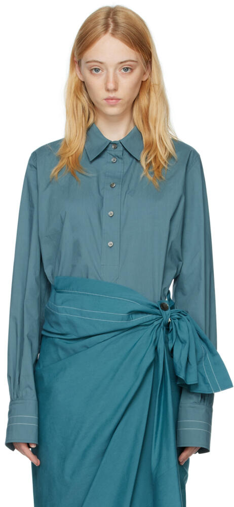 Quira SSENSE Exclusive Blue Cotton Shirt Cover