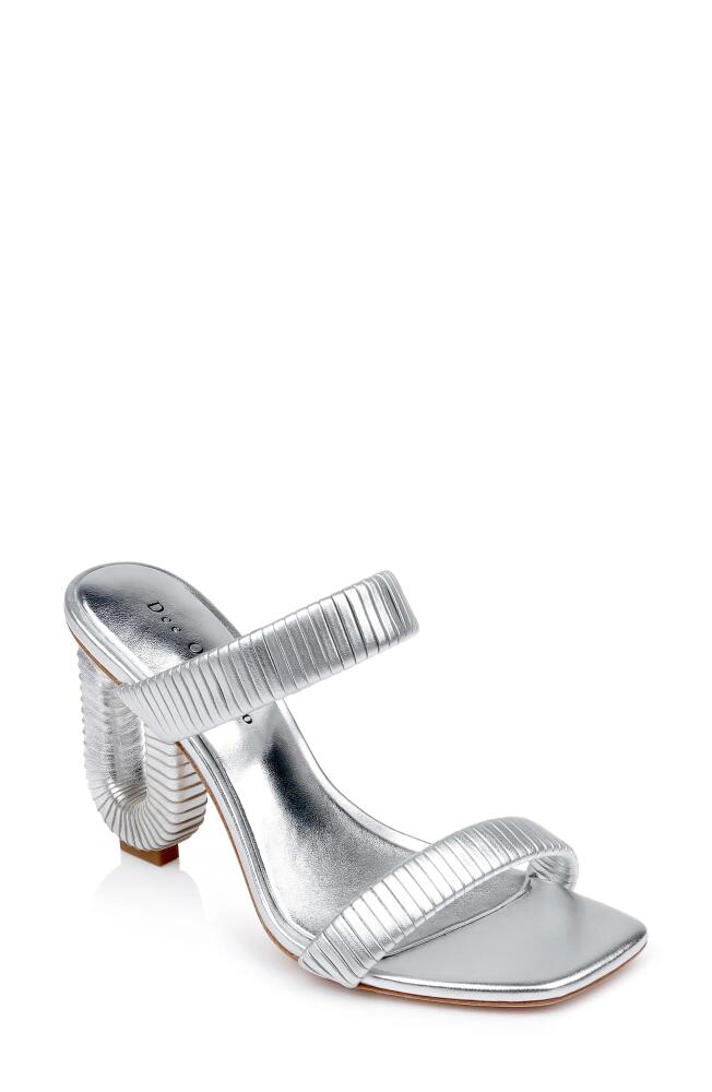 Dee Ocleppo Jamaica Slide Sandal in Silver Leather Cover