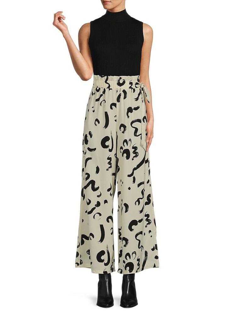 Patrizia Luca Women's Tie Wide Leg Pants - White Cover