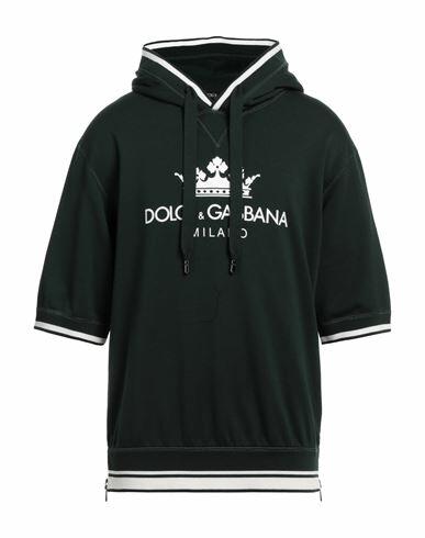 Dolce & gabbana Man Sweatshirt Dark green Cotton, Polyester, Elastane Cover