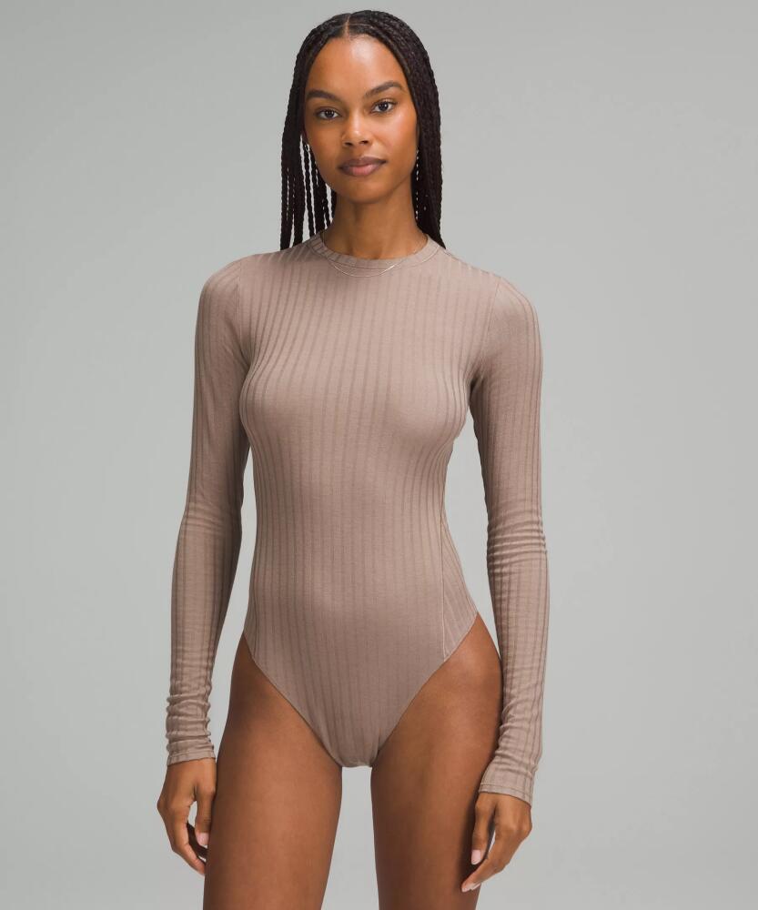 lululemon Wundermost Bodysuit - Ribbed Wool Crewneck Long-Sleeve Bodysuit Cover