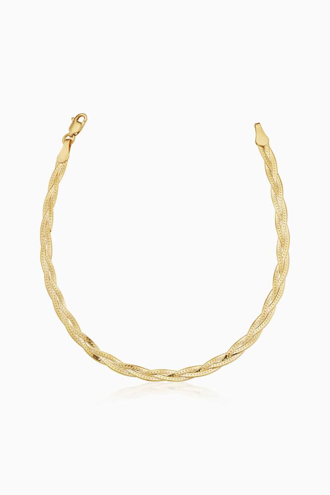 Oradina 10K Gold Now & Forever Herringbone Bracelet in Yellow Gold Cover