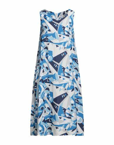 Fedeli Woman Midi dress Azure Viscose, Linen Cover