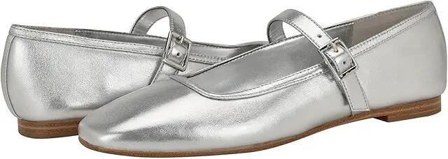 Calvin Klein Greto (Silver Leather) Women's Flat Shoes Cover