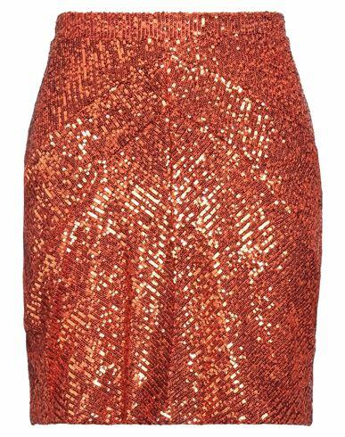 Silvian Heach Woman Mini skirt Orange Polyester, Elastane Cover