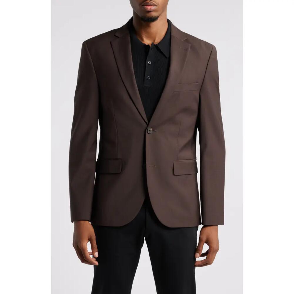 Open Edit Solid Slim Fit Wool Blend Sport Coat in Brown Bean Cover