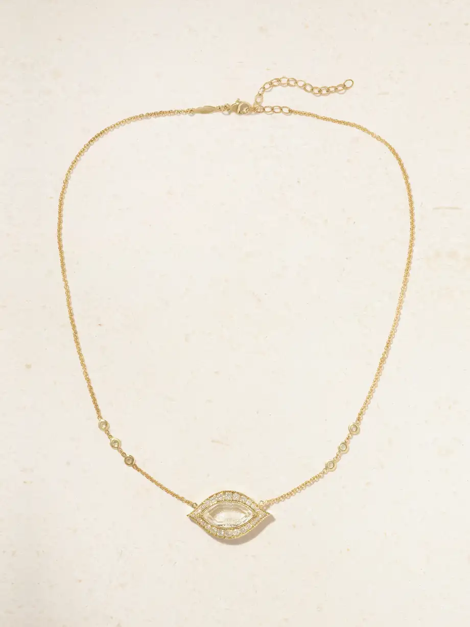 Jacquie Aiche - Eye 14-karat Gold, Quartz And Diamond Necklace - One size Cover