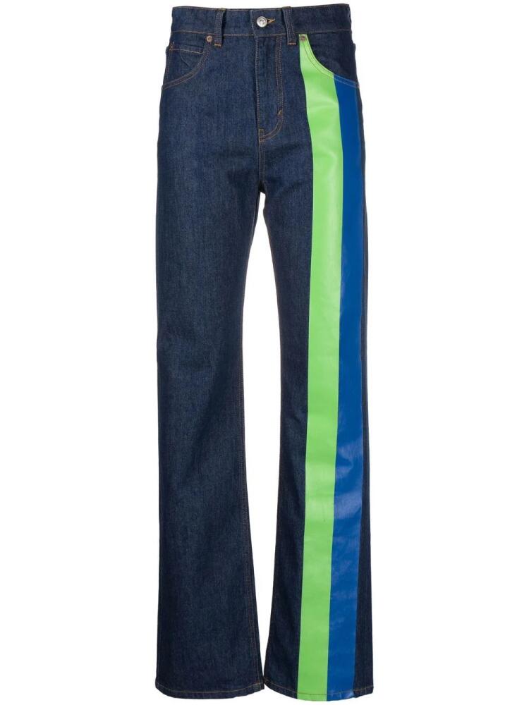 Victoria Beckham Julia stripe-detail straight-leg jeans - Blue Cover