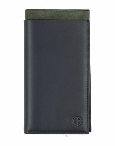 Giorgio Armani Man Wallet Midnight blue Calfskin Cover