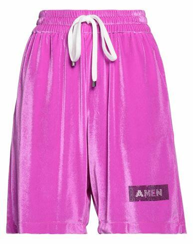 Amen Woman Shorts & Bermuda Shorts Fuchsia Polyamide, Elastane, Glass, Polyester Cover