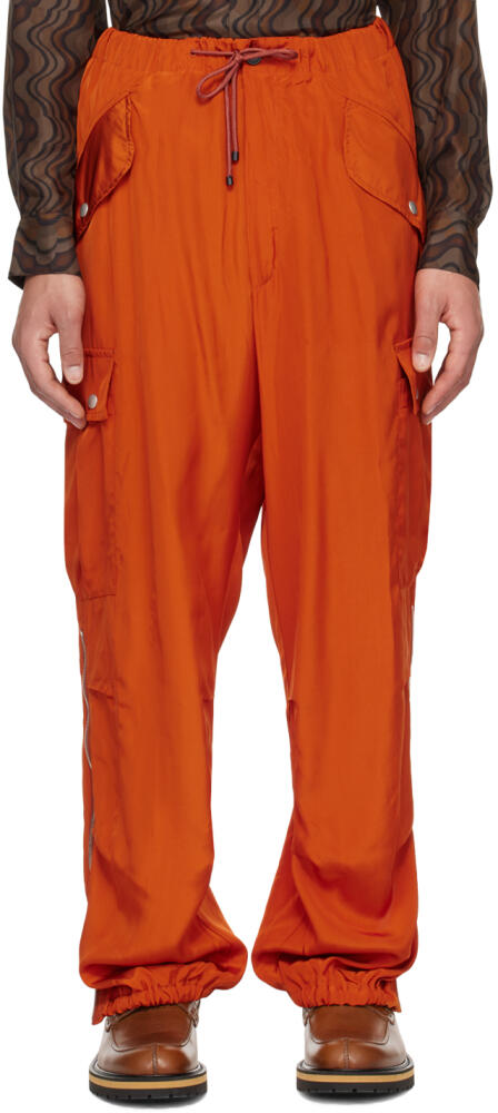 Dries Van Noten Orange Drawstring Cargo Pants Cover