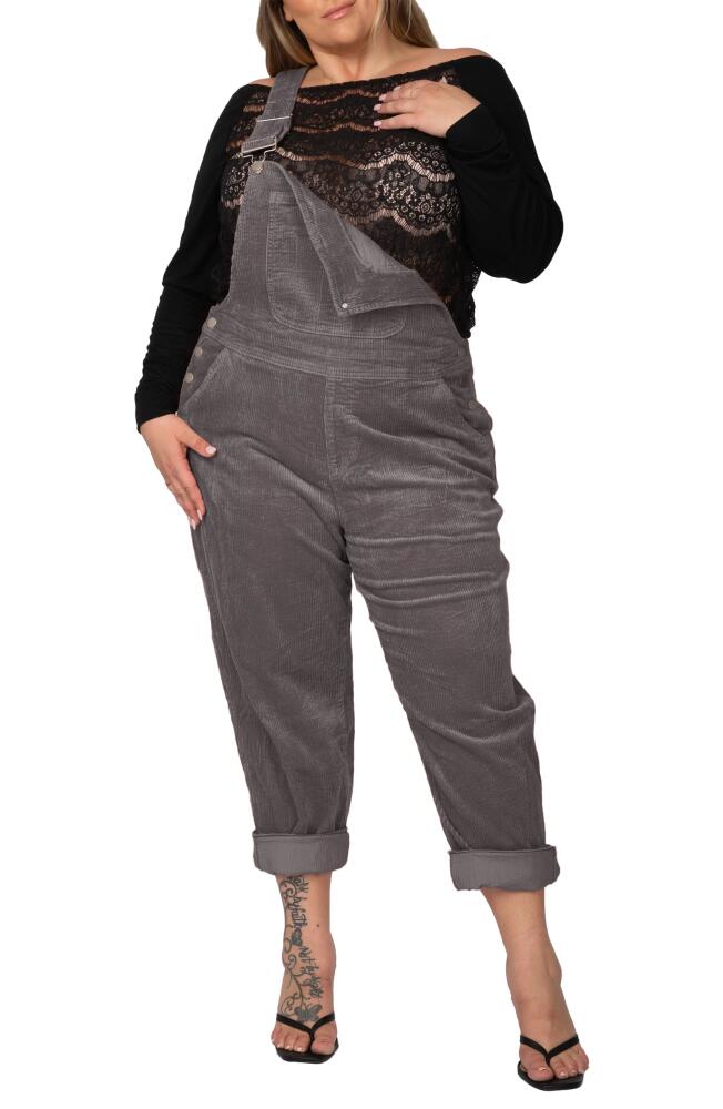 Standards & Practices Corduroy Overalls in Charcoal Cover