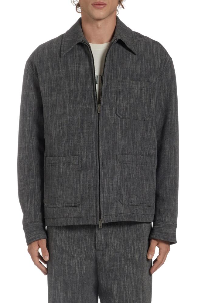 Golden Goose Journey Virgin Wool Blend Coach's Jacket in Grey/White Cover