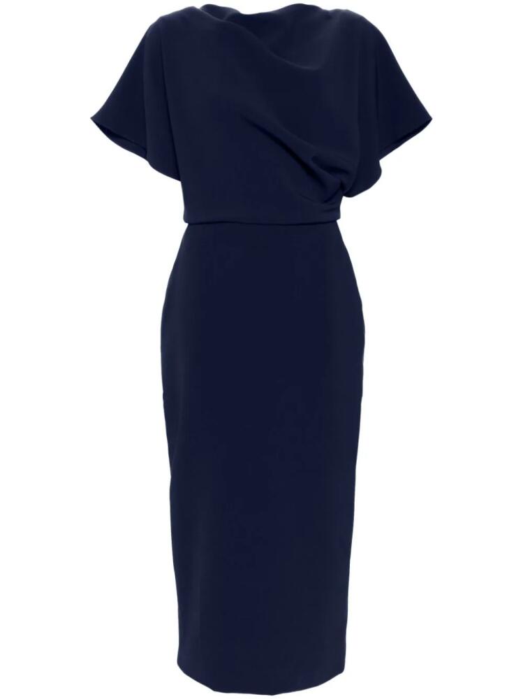 Amsale draped detailing midi dress - Blue Cover