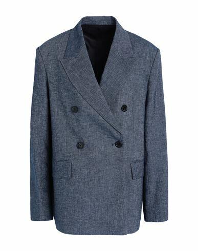 Arket Woman Blazer Blue Cotton, Linen Cover