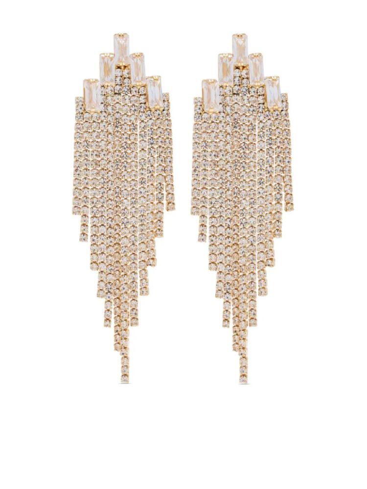 Hzmer Jewelry crystal-embellished drop earrings - Gold Cover