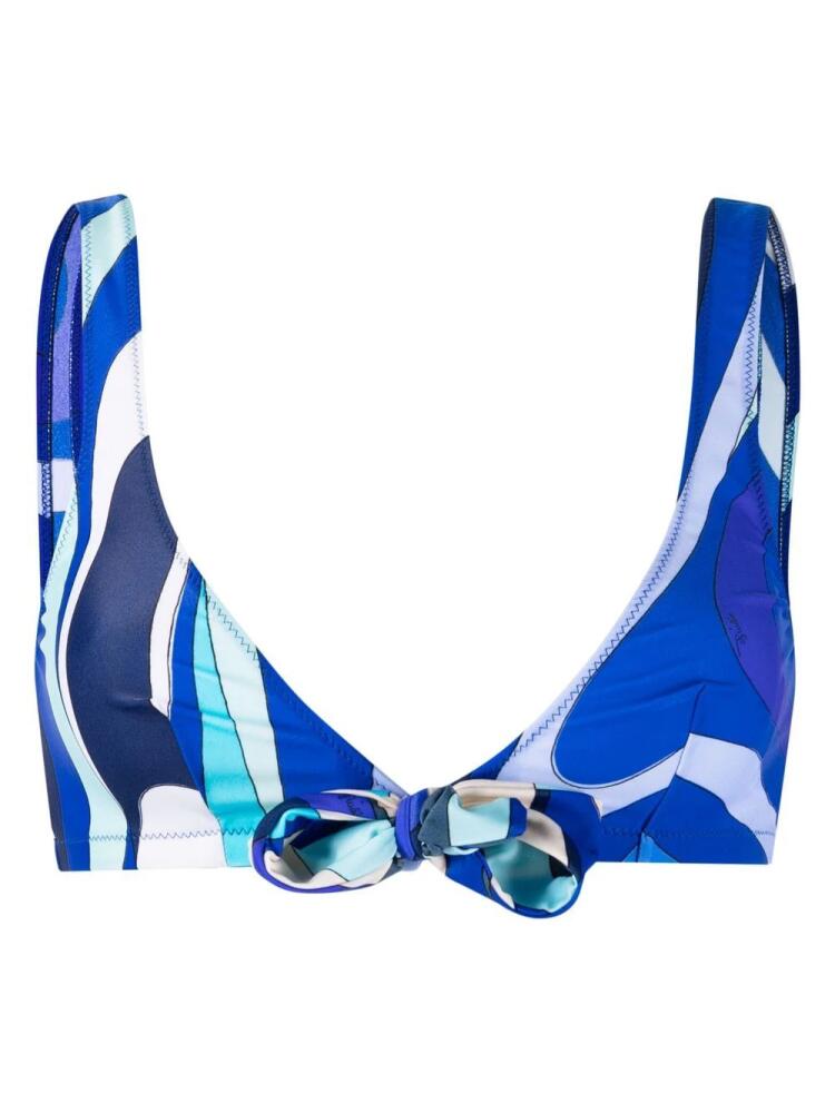 PUCCI Marmo-print bikini top - Blue Cover