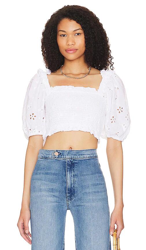 For Love & Lemons Addison Blouse in White Cover